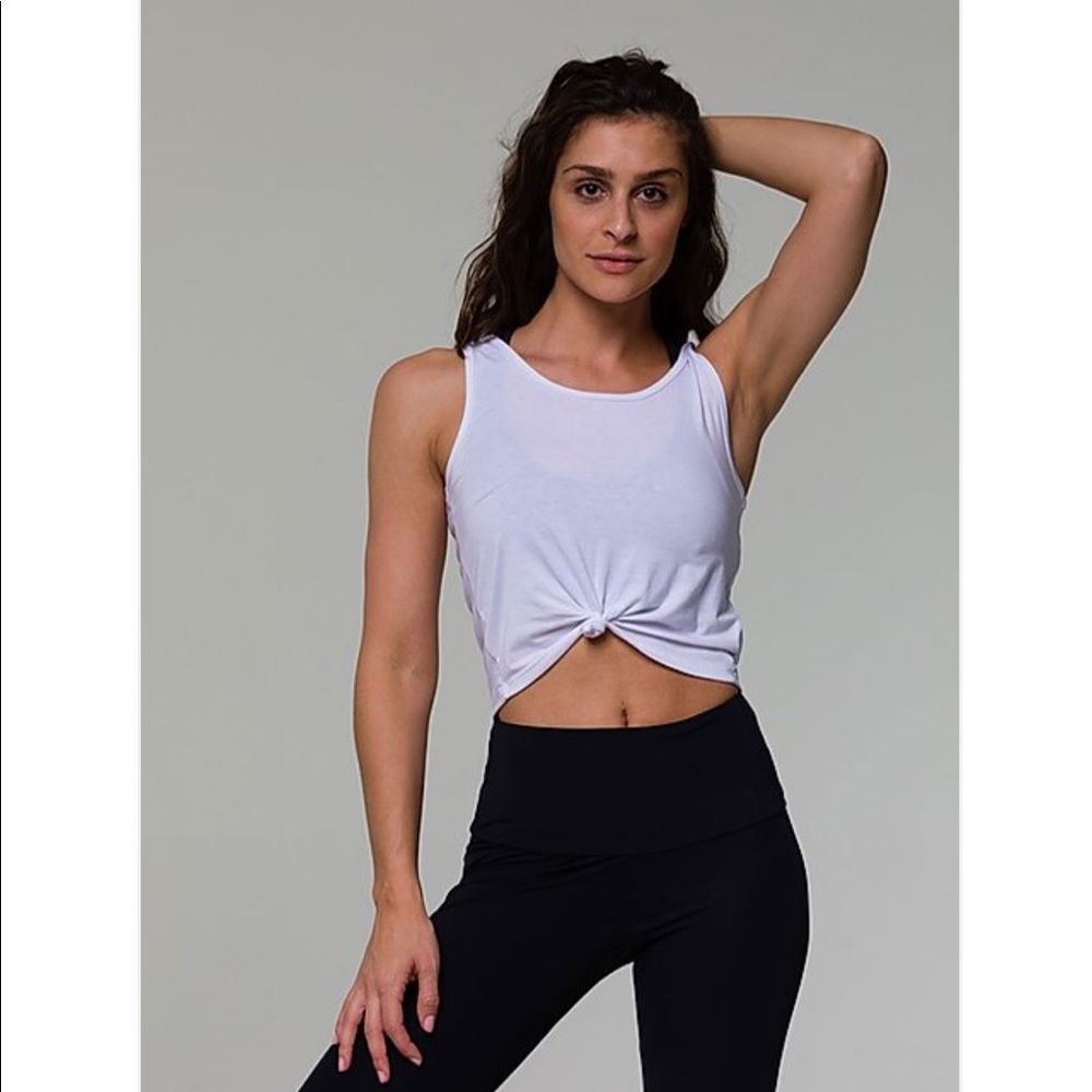 Onzie white tie crop